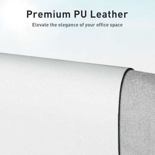 Aothia Leather Desk Pad Protector, Large Mouse Pad, Office Mat, Non-Slip PU Leather Blotter, Laptop Desk Pad, Waterproof Writing Pad for Office and Home (Barely Grey, 23.6" x 13.7")