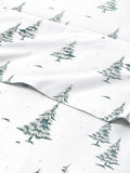 Christmas Sheet Set, Green Xmas Trees, Holiday Xmas Bedding Set - Full Size
