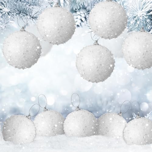 Lyrow 24 Pcs 4" Christmas Ball, White