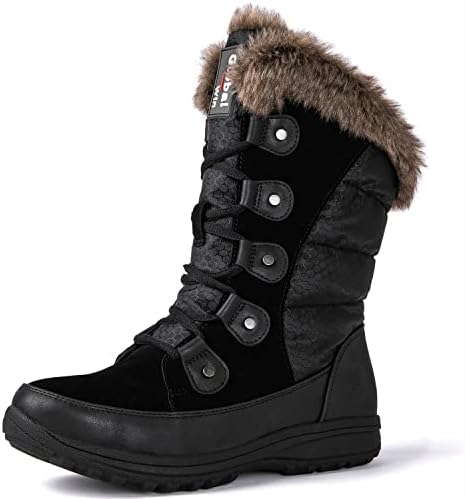 GLOBALWIN Women's Snow Boots Waterproof Mid-Calf Winter Boots with Thermal Fleece Lining, Insulated Cold Weather Protection, and Non-Slip Sole for Snowy Commutes