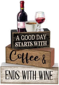 Lineshading 4 Pcs Coffee and Wine Bar Decor Farmhouse Kitchen Counter Decor