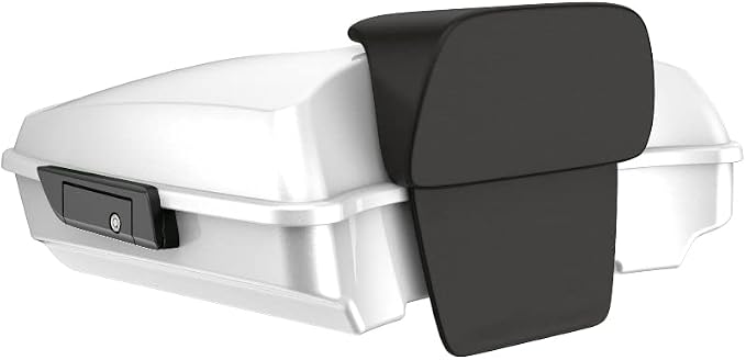 Advanblack Road Glide Tour Trunk Pack White Hot Pearl Razor Tour Trunk Pack Backrest Pad for '97-'25 Harley Touring Road King Street Glide Electra Glide CVO models