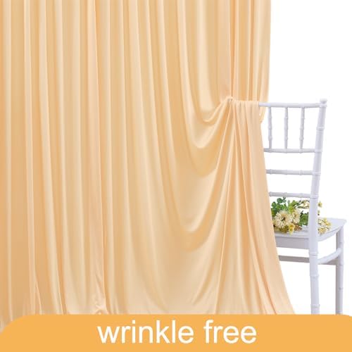 Dark Champagne Backdrop Curtain for Parties Wedding Baby Shower Wrinkle Free Photo Curtains Backdrop Drapes Fabric Decoration for Bridal Shower 5ft x 7ft,2 Panels