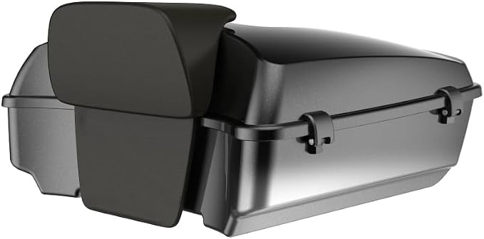 Advanblack 2025 RG Tour Trunk Pack Raven Fade Chopped Tour Trunk Pack Backrest Pad for '97-'25 Harley Touring Road King Street Glide Electra Glide CVO models