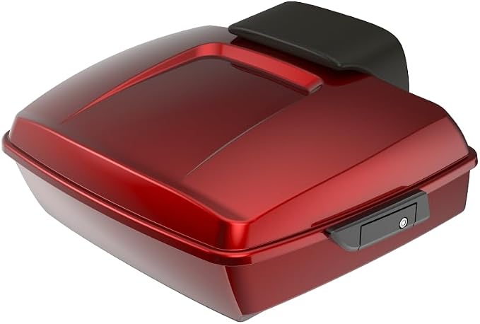 Advanblack Road Glide Tour Trunk Pack Heirloom Red Fade Chopped Tour Trunk Pack Backrest Pad for '97-'25 Harley Touring Road King Street Glide Electra Glide CVO models