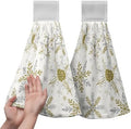 Christmas Snowflakes Kitchen Hanging Towels Set of 2 Gold Snowflake Winter Kitchen Towels with Hanging Loop Xmas Holiday Hand Towel Oven Stove Dish Towel Soft Absorbent Bath Tie Towels