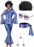 Jexine 70s Disco Outfit Women Sequin Sparkly Costume