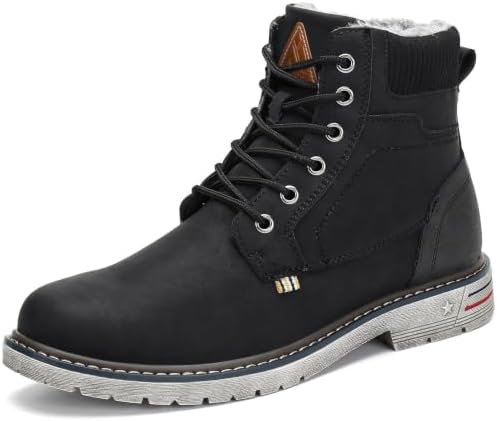 Mishansha Men's Waterproof Snow Boots, Insulated Winter Hiking Boots