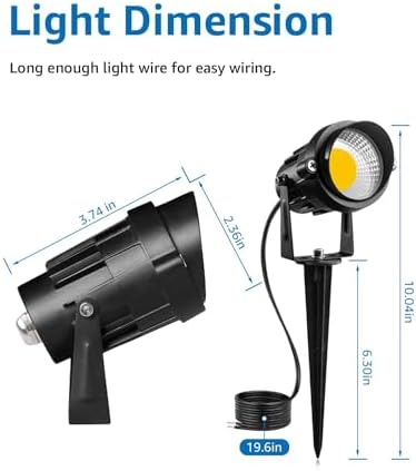 SUNVIE Low Voltage LED Landscape Lights Spot Lights with Connectors 10 Pack