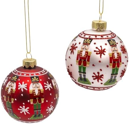 Kurt Adler 3-inch Glass Nutcracker Design Ball Ornaments