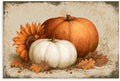 JDBeehpy Vintage Orange White Pumpkin Canvas Art Prints Unframed 8x12inch