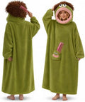 Halloween Adult Big Mouth Monster Onesie, Goofy Coral Fleece Couple Pajamas