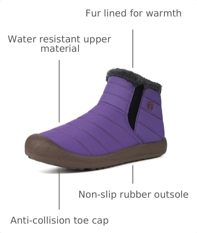 Eagsouni Womens Mens Snow Boots Winter Slip On Shoes