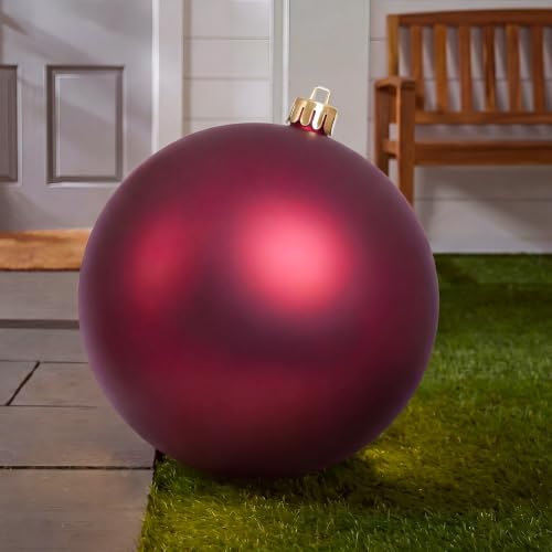 Threan 12 Inch Burgundy Matte Large Christmas Ball Ornament