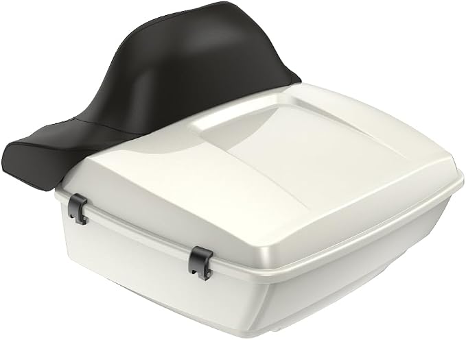Advanblack Road Glide Tour Trunk Pack Bonneville Salt Pearl King Tour Trunk Pack Luggage +Wrap-Around Backrest Pad for '97-'25 Harley Touring Road King Street Glide Electra Glide CVO models
