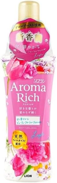 Soflan Fabric Clothing Softener Aroma Rich Assorted Set, Set of 4 Scents, 16.2oz (480 ml)×4, Long-Lasting Fragrance, Made in Japan - Yummy-Yamaguchi Original Wipe Included (Layla)