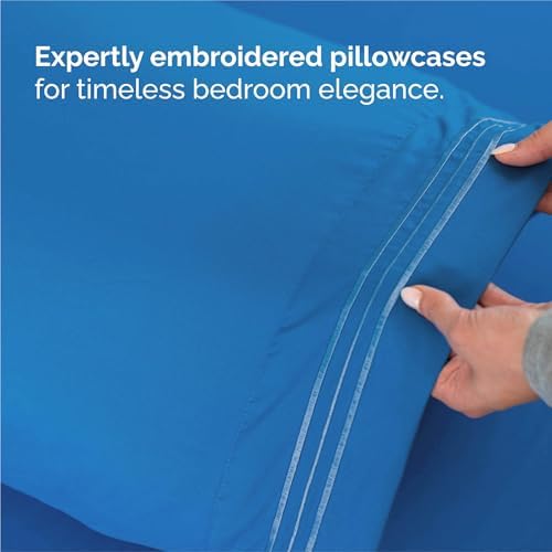 King Size 4 Piece Sheet Set - Breathable & Cooling Sheets - Royal Blue