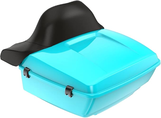 Advanblack Road Glide Tour Trunk Pack Frosted Pearl King Tour Trunk Pack Luggage +Wrap-Around Backrest Pad for '97-'25 Harley Touring Road King Street Glide Electra Glide CVO models