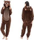 Snug Fit Unisex Adult Onesie Pajamas, Flannel Cosplay Animal One Piece Halloween Costume Sleepwear Homewear