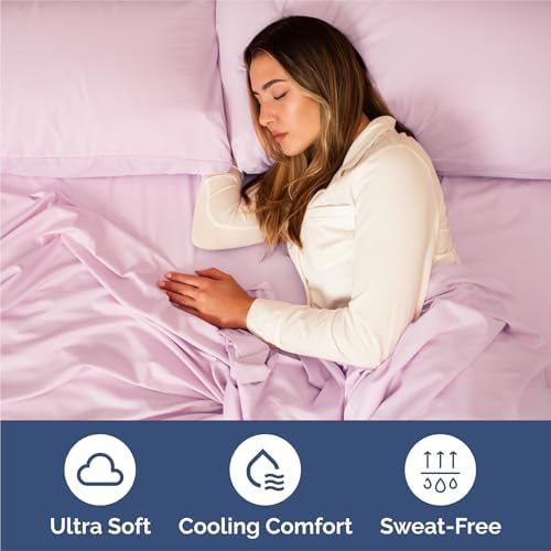 Split King Size 5 Piece Sheet Set - Comfy Breathable & Cooling - Light Pink