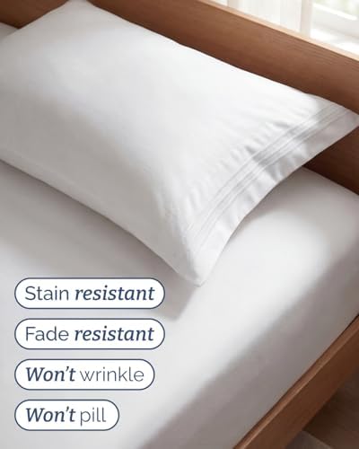 Twin Size 3 Piece Sheet Set - Comfy Breathable & Cooling Sheets - White
