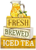 Moucuny 4 Pcs Summer Lemon Table Decorations Iced Tea Tiered Tray Decor