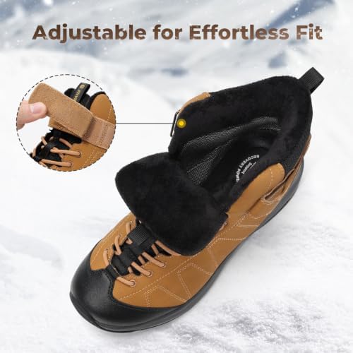 FitVille Wide Winter Boots for Men Warm Fur Lined Snow Boots