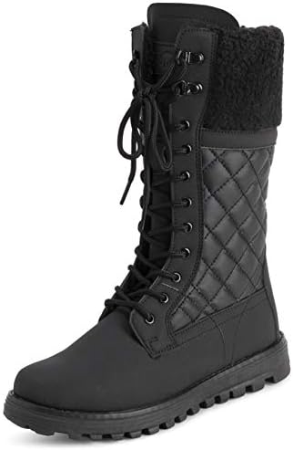 POLAR Womens Faux Fur Warm Thermal Waterproof Outdoor Walking Snow Winter Rubber Sole Calf Boots