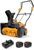 Electric Snow Blower Cordless 20" Brushless Snow Thrower for Patio/Driveway