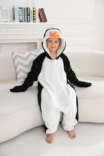 Animal Onesie Pajamas for Kids, Soft Flannel Halloween Cosplay Costume for Boys Girls