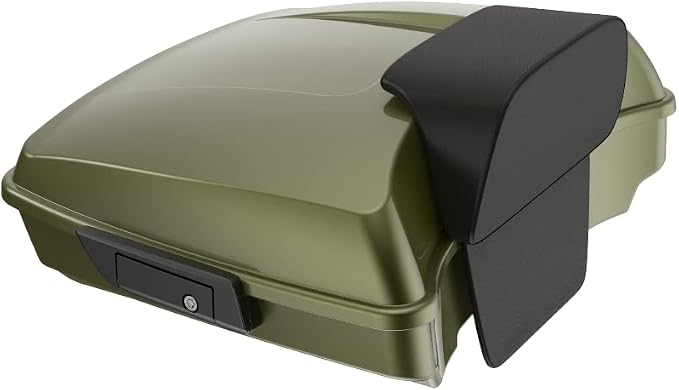 Advanblack Road Glide Tour Trunk Pack Mineral Green Metallic Razor Tour Trunk Pack Backrest Pad for '97-'25 Harley Touring Road King Street Glide Electra Glide CVO models