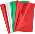 OHOME Christmas Tissue Paper - 100 Sheets 20"x14" Red Green White Wrapping Paper | Christmas Decorations Decor for Gift Bags Boxes - Xmas Navidad Holiday Party Favors Supplies