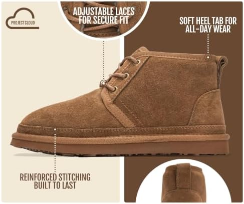 Project Cloud 100% Genuine Leather Ankle Boots for Women Chukka Booties