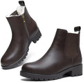 Chelsea Boots Women Winter Boots Fur Lined Chunky Lug Sole Ankle Booties