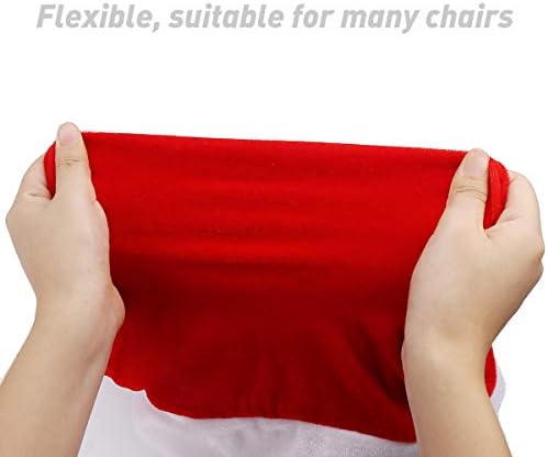 CCINEE 1 Set of 2 PCS Red Hat Dining Chair Slipcovers，Christmas Chair Back Covers Kitchen Chair Covers for Christmas Holiday Festival Decoration