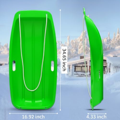 2-Person Sled for| 35" All-Season Toboggan | Reinforced Structure | High Weight Capacity | for Snow, Beach & Park
