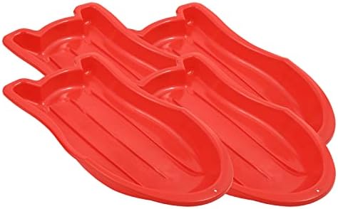 Superio Toboggan Snow Sled- 37” Plastic Slider for Kids and Adults- Heavy Duty Sled for 1 Rider with Pull Ropes for Downhill Sledding, Winter Outdoor Sports