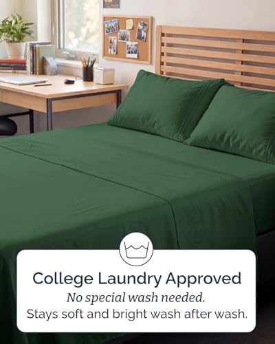 Full XL Sheets - 4 Piece Full XL Sheet Set - Soft & Cooling - Emerald Green