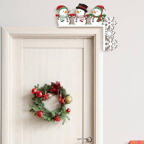 Qunclay 6 Pcs Christmas Door Corner Frame Decoration Christmas Door Topper