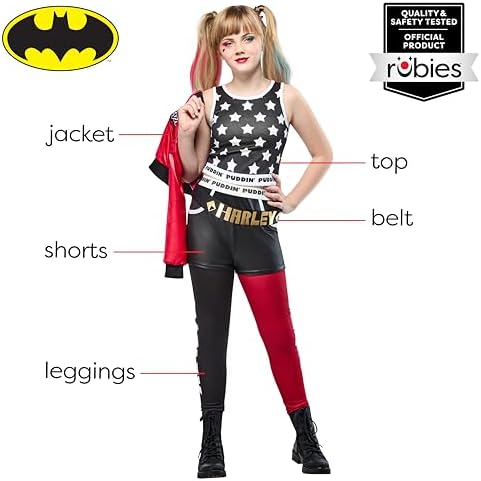 Rubies DC Comics Villains: Harley Quinn Costume for Kids, Girls Costume