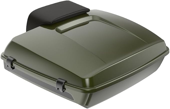 Advanblack Road Glide Olive Steel Metallic/Vivid Black Razor Tour Trunk Pack Backrest Pad for '97-'26 Harley Touring Road King Street Glide Electra Glide CVO models