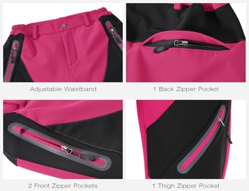 Rdruko Women's Snow Pants Waterproof Insulated Fleece Thermal Ski Hiking Snowboard Pants