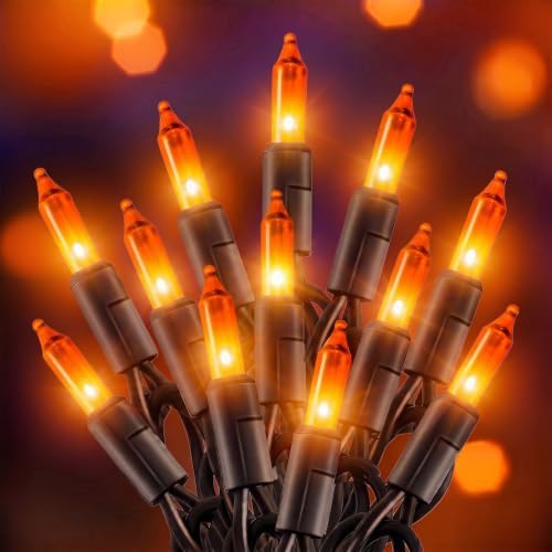 Brightown 40Ft Orange Halloween Fall Lights for Outdoor Indoor Decorations