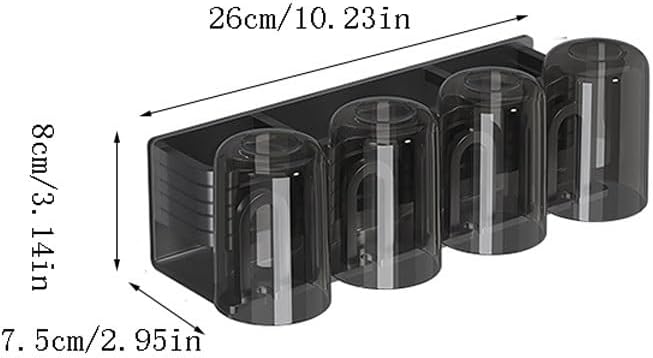 Toothbrush Rack Gun Gray Aluminum Toothbrush Holder Bathroom Wall Mounted Toothpaste Holder Makeup Brush Storage Rack with Cup Bathroom Toothbrush Holder(L26cm)