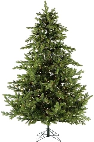 Fraser Hill Farm Woodside Pine Christmas Tree, 9 Feet Tall, Faux Xmas Tree Includes Warm White LED Lights with Easy to Connect Features, Great Indoor Holiday Décor