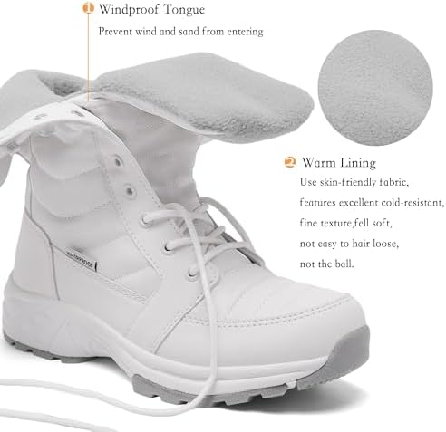 FW FRAN WILLOR Women's Waterproof Winter Snow Boots Warm Comfortable with Side Zipper - 2026 Fashion Lightweight Hiking boots for Cold Weather Insulated Mid Calf Military Booties