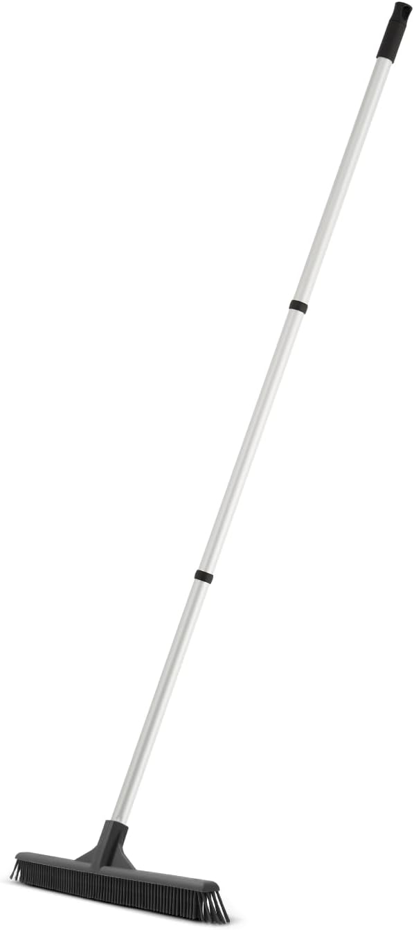 Superio 16"" Slim Silicone Salon Broom - Carpet Rake for Liquid, Human Hair, and Pet Hair, and Fur Space Saving and Easy to Wash, 12811274