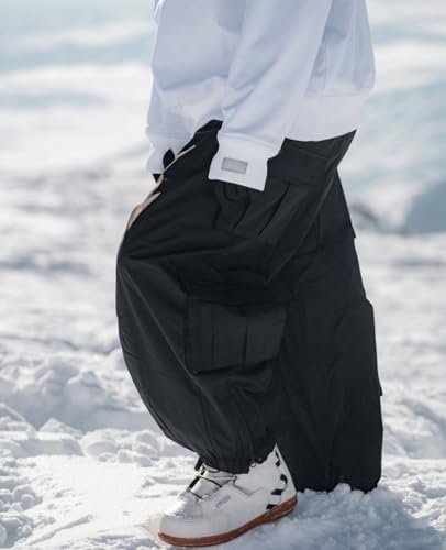 Mens Baggy Cargo Ski Pants Super Baggy Snowboard Snow Pant Women Insulated Loose Pant Sports Waterproof