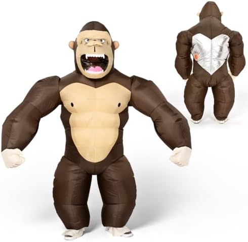 Inflatable Gorilla Costume Kids, Blow Up Gorilla Costume for Halloween