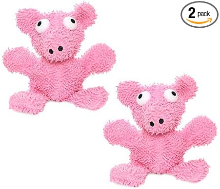 MIGHTY® 2 Pack Microfiber Medium Pig Dog Toys | Ultra Durable Plush Toy with Multiple Layers & Reinforced Seams , Washable and Floats , Mighty® Construction